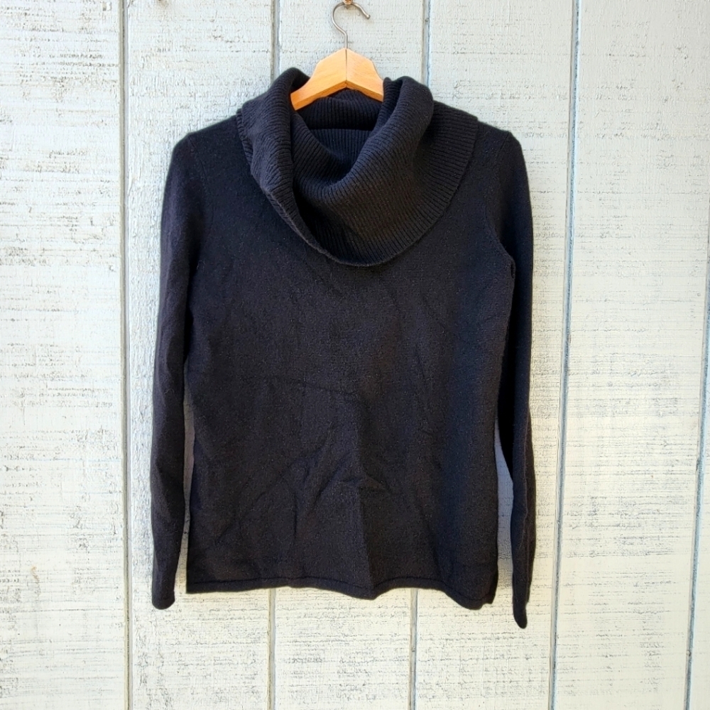 Vintage Preston & Yorke 100% Cashmere Cowl Neck Sweater size Small Black